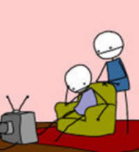 Μπροστά σε μία τηλεόραση